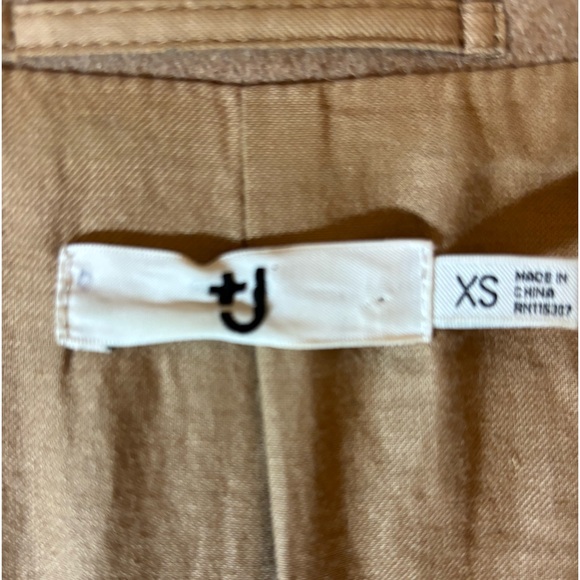 Uniqlo Jil Sander +J Peacoat Coat Jacket Women Size XSmall Camel Tan Raw Hem - Picture 14 of 15